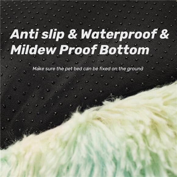 Anti Anxiety Round Fluffy Plush Faux Fur Warm Washable Dog Bed & Cat Bed, - Picture 3 of 6